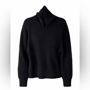 rag & bone Black Wool Cashmere Turtleneck Sweater Chunky Knit Luxe Minimalist S